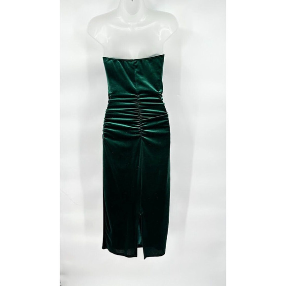 Windsor Green Velour Strapless Bodycon Midi Dress Sweetheart Neck Size Medium - Picture 4 of 6